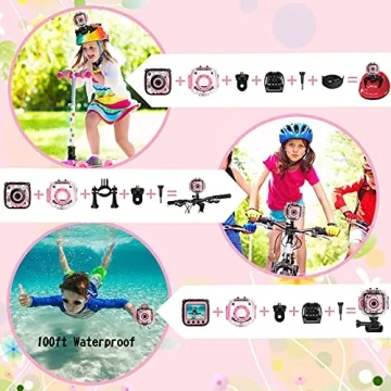 PROGRACE Kids Waterproof Camera 1080P - Birthday Gift
