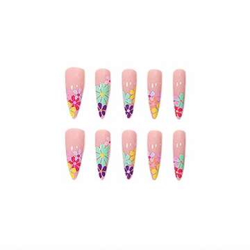 Foccna Stiletto Acrylic Fake Nails - 24 pcs Luxury Set