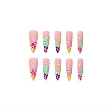 Foccna Stiletto Acrylic Fake Nails - 24 pcs Luxury Set
