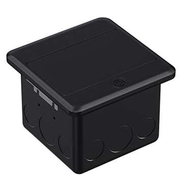 WEBANG Pop Up Floor Outlet Covers Box with 15 Amp Stainless Steel GFCI Tamper Resistant Rceptacle Outlet, ETL Listed, Black