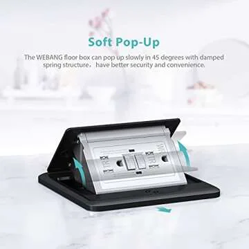 WEBANG Pop Up Floor Outlet Box with GFCI Protection