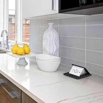 WEBANG Pop Up Floor Outlet Covers Box with 15 Amp Stainless Steel GFCI Tamper Resistant Rceptacle Outlet, ETL Listed, Black