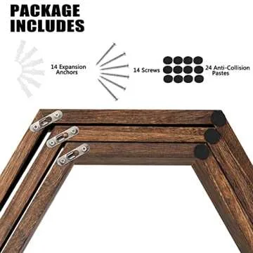 NOVIMANGO Hexagon Floating Shelves Set for Stylish Decor