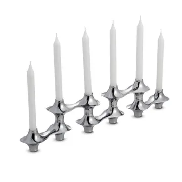 Nambe Cortina Hinged Candelabra | Versatile Metal Candle Holder for Six Elegant Taper Candles | Perf...