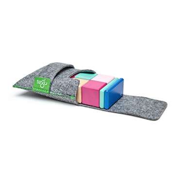 8 Piece Tegu Pocket Pouch Magnetic Wooden Block Set, Blossom