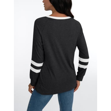 AUTOMET Casual Long Sleeve Color Block Tops for Women