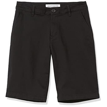 Amazon Essentials Women's Mid-Rise Slim-Fit 10" Inseam Bermuda Khaki Short, Black, 6