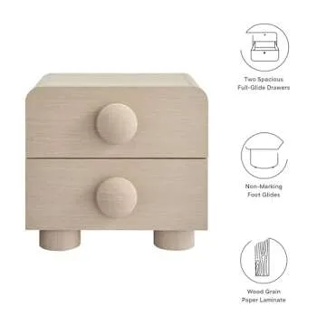 Modway Sonnet Nightstand - Charming Retro 2-Drawer Design