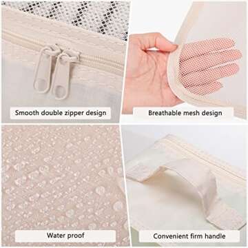 2 Packs 6 Set Travel Packing Cubes Luggage Organizer Set Lightweight Suitcase Organizer Bags with Shoe Bag Travel Packing Organizers for Clothes Cosmetic Toiletries Travel Accessories (Beige)