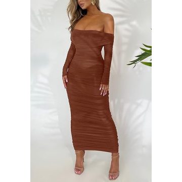 PRETTYGARDEN Off Shoulder Maxi Dress for All Occasions