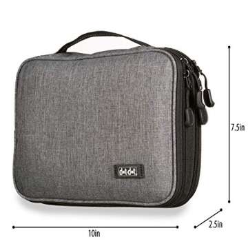 Dot&Dot Travel Tech Organizer - Electronic Cord Organizer Travel Carrying Case for Charger, Cable, Cell Phone, Gadget, Computer Accessories, Electronics - Portable Charge Cord Management Pouch