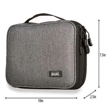 Dot&Dot Travel Tech Organizer - Electronic Cord Organizer Travel Carrying Case for Charger, Cable, Cell Phone, Gadget, Computer Accessories, Electronics - Portable Charge Cord Management Pouch
