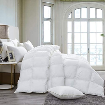 Luxurious 800 Thread Count Hungarian Goose Down Comforter Duvet Insert - King/Cal King Size, 75 oz. ...