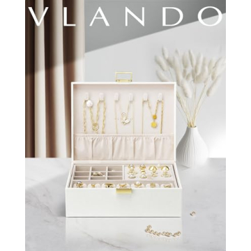 Vlando Cream White Jewelry Box for Women