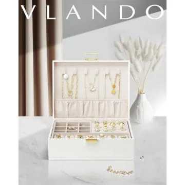 Vlando Cream White Jewelry Box for Women