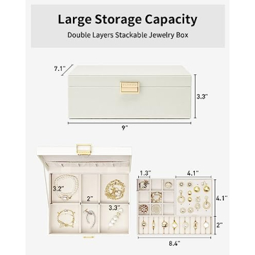 Vlando Cream White Jewelry Box for Women
