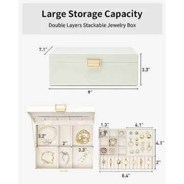 Vlando Cream White Jewelry Box for Women