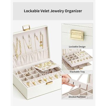 Vlando Cream White Jewelry Box for Women