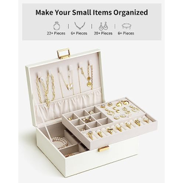 Vlando Cream White Jewelry Box for Women