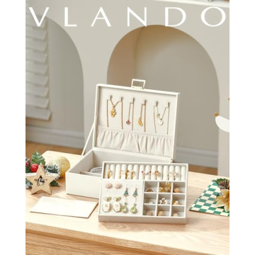 Vlando Cream White Jewelry Box for Women