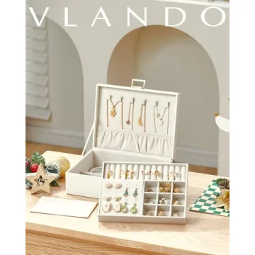 Vlando Cream White Jewelry Box for Women