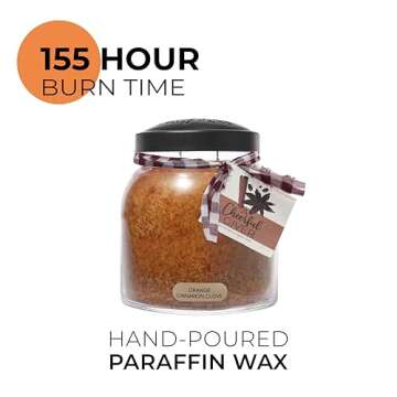 A Cheerful Giver — Orange Cinnamon Clove - 34oz Papa Scented Candle Jar with Lid - Keepers of the Light - 155 Hours of Burn Time, Gift for Women, Orange