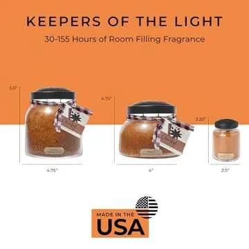 A Cheerful Giver — Orange Cinnamon Clove - 34oz Papa Scented Candle Jar with Lid - Keepers of the Light - 155 Hours of Burn Time, Gift for Women, Orange