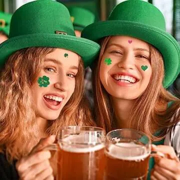 6 Sheets St Patricks Day Tattoos Unique St Patricks Day Face Shamrock Stickers Gifts Apparel Accessories Temporary Flash Clover