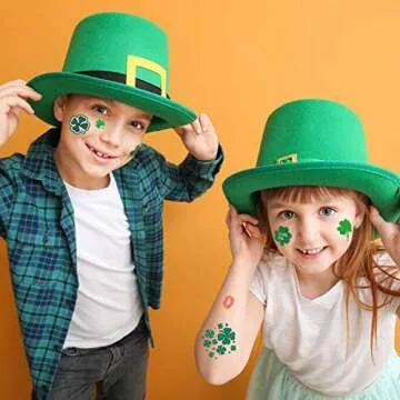 6 Sheets St Patricks Day Tattoos Unique St Patricks Day Face Shamrock Stickers Gifts Apparel Accessories Temporary Flash Clover