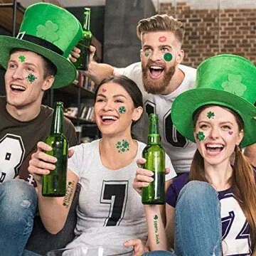 6 Sheets St Patricks Day Tattoos Unique St Patricks Day Face Shamrock Stickers Gifts Apparel Accessories Temporary Flash Clover