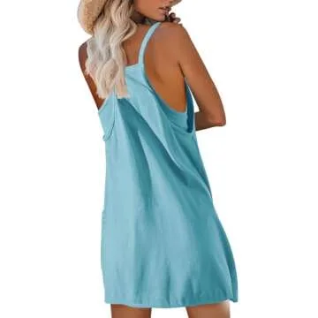 Nirovien Womens Romper Dress with Shorts Sleeveless Tennis Dresses V Neck Athletic Workout Mini Dresses(Sky Blue,S)