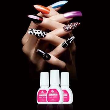 MAGIC ARMOR Nail Glue（60ml） for Acrylic Nails,Brush on Nail Glue for Broken Nails Professional Q...