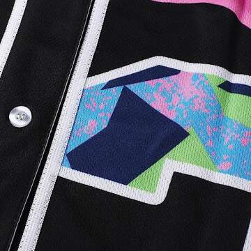 Amzdest 90s Clothing for Women, Unisex Hip Hop Party, Bel Air 23 Baseball Jersey Short Sleeve Button Down Shirt (23Black, Medium)