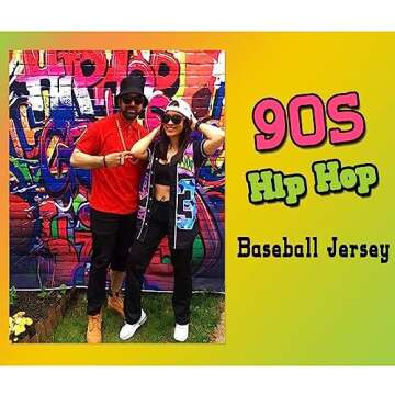 Amzdest 90s Clothing for Women, Unisex Hip Hop Party, Bel Air 23 Baseball Jersey Short Sleeve Button Down Shirt (23Black, Medium)