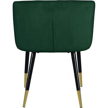 Modern Green Velvet Dining Chair with Gold Tips