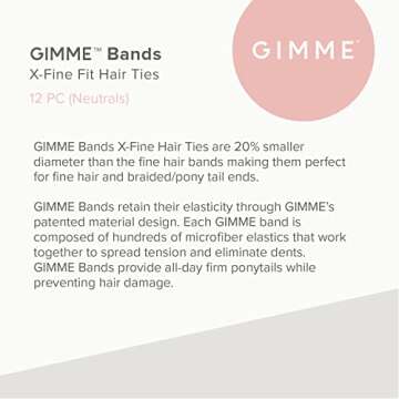 Gimme Beauty - Extra Fine Hair Ties - Neutral - Seamless, No Break Microfiber Elastic Hair Ties - Fi...
