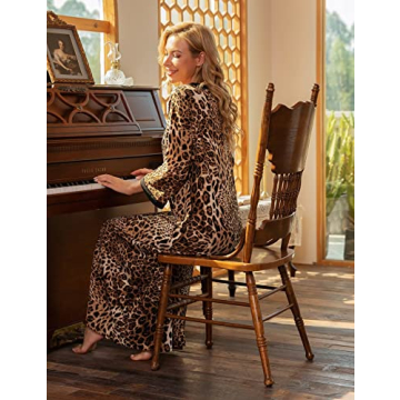 Leopard House Dresses for Elderly Women - Comfortable Nightgown
