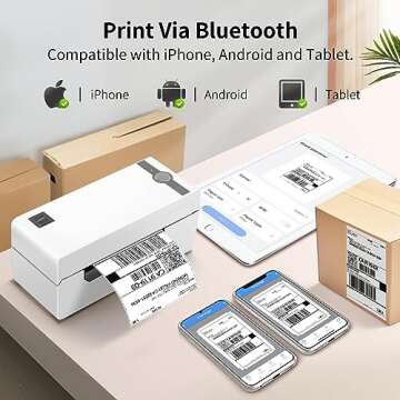 JADENS Bluetooth Label Printer - Wireless & Efficient