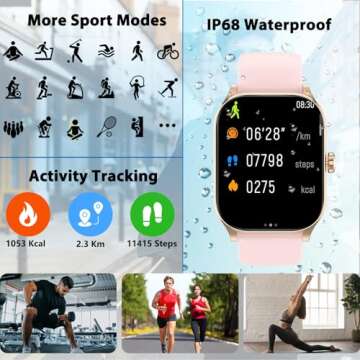 Smart Watch for Women Men, 1.85" HD Smartwatch (Answer/Make Call), Fitness Tracker with 100+ Sport Modes, IP68 Waterproof, Heart Rate/Sleep/Spo2 Monitor, Activity Tracker for Android and iPhone