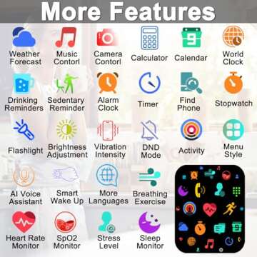 Smart Watch for Women Men, 1.85" HD Smartwatch (Answer/Make Call), Fitness Tracker with 100+ Sport Modes, IP68 Waterproof, Heart Rate/Sleep/Spo2 Monitor, Activity Tracker for Android and iPhone