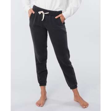 Rip Curl Misses Classic Surf, Casual Stretch Beach Pants for Women, Black, Medium