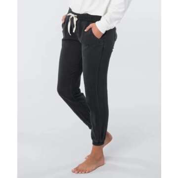 Rip Curl Misses Classic Surf, Casual Stretch Beach Pants for Women, Black, Medium