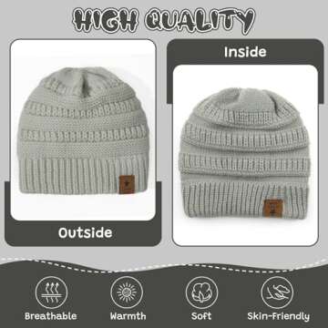 Durio Soft Warm Knitted Baby Hats Caps Cute Cozy Chunky Winter Infant Toddler Baby Beanies for Boys ...