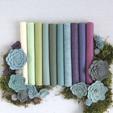 Benzie Design Wool Felt Set | 10 Flower Colors & DMC Floss