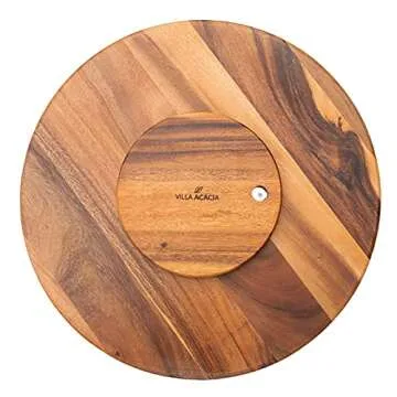 Villa Acacia Lazy Susan 22 Inch Wooden Turntable Organizer