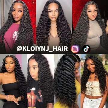 U Part Wigs Human Hair Wigs for Black Women Deep Wave Human Hair 180% Density Brazilian Hair Full Head Clip in Half Wig V Part Glueless wigs Human Hair Pre Plucked U Shape Wigs Natural Color(22 inch)