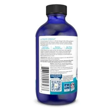 Nordic Naturals Ultimate Omega Liquid, Lemon Flavor - 4 oz - 2840 mg Omega-3 - High-Potency Omega-3 Fish Oil Supplement with EPA & DHA - Promotes Brain & Heart Health - Non-GMO - 24 Servings