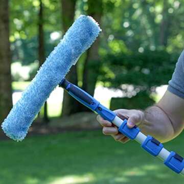 Unger Professional Connect & Clean 3’-6’ Aluminum Telescopic Extension Pole with Locking Cone & Quick-Flip Clamp – Compatible with Cleaning Tool Attachments, Window Cleaning & Dusting Tool