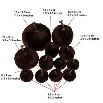 Gresorth 12pcs Large Velvet Halloween Pumpkins for Fall