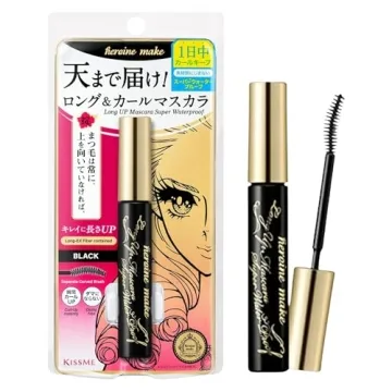 HEROINE MAKE by KISSME Long & Curl Up Waterproof Mascara Black, Lengthening & Volume Fiber Tubing Ma...
